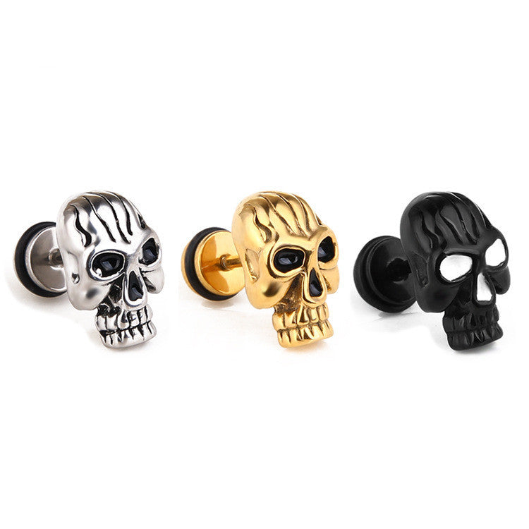 Metal Skull Head Earrings