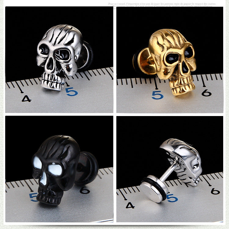 Metal Skull Head Earrings