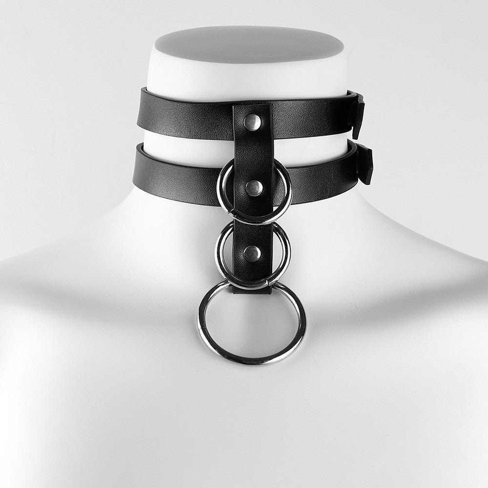 Harajuku Punk Leather Collars - Studded & Chained