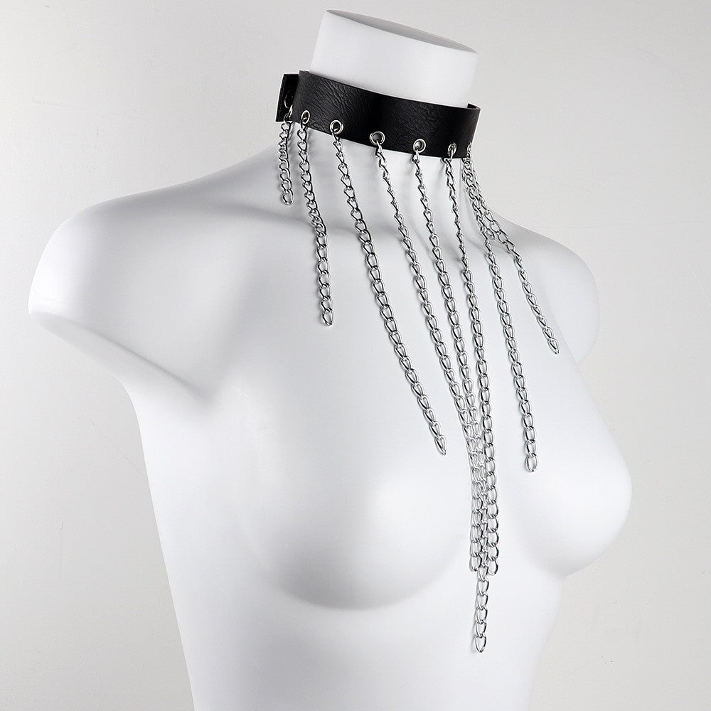 Harajuku Punk Leather Collars - Studded & Chained