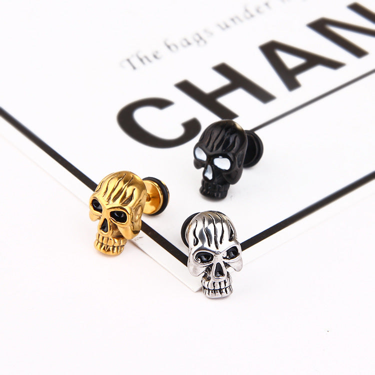Metal Skull Head Earrings