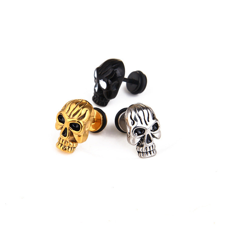 Metal Skull Head Earrings