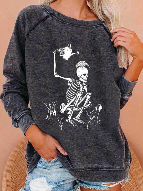 Long Sleeve Skeleton Halloween Top
